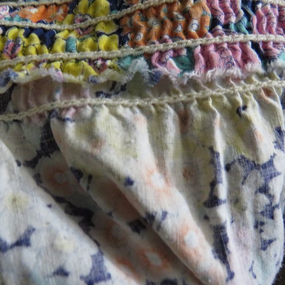 Women's Size Large Floral Retro A-Line Knee Length Skirt, Pockets - Picture 4 of 10